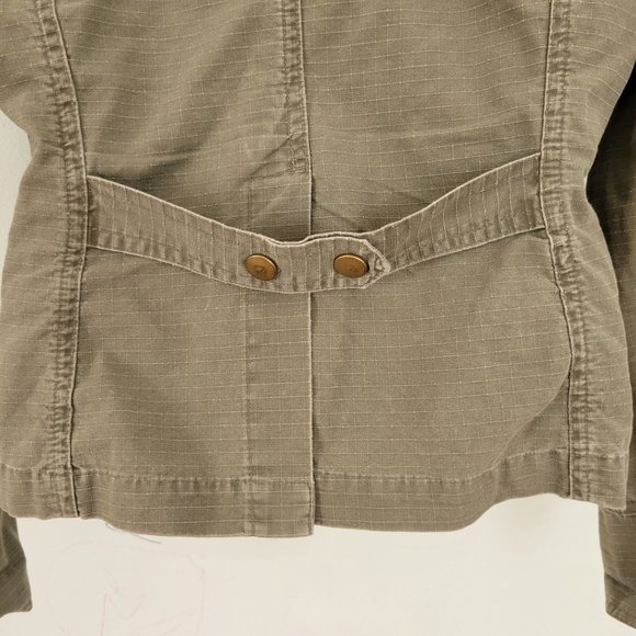 Nick Mo Anthropologie M Green Army Military Lightweight Full Zip Cropped‎ Jacket - Picture 7 of 11